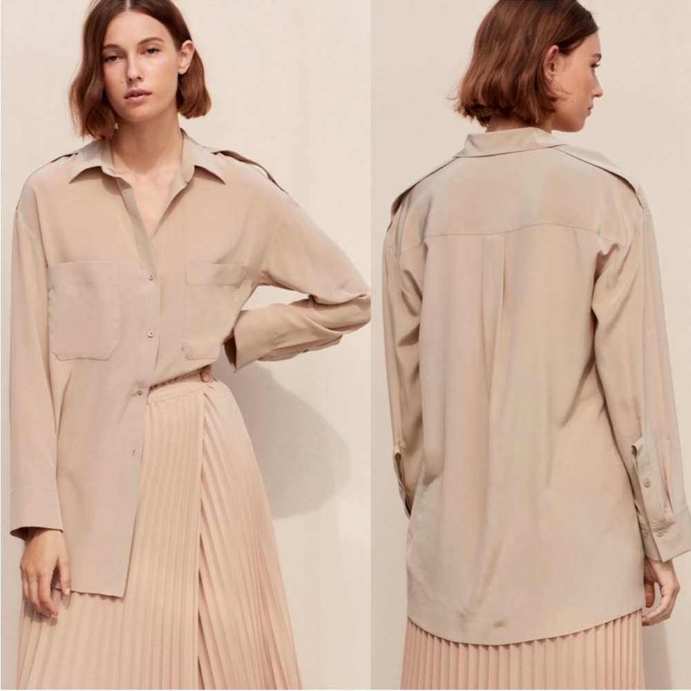 Aritzia Babaton Camel Blouse